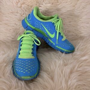 Nike Free Run ID 5.0 Lime/Blue Running Tennis Shoes